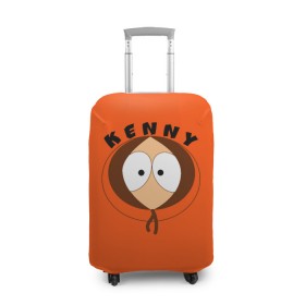 Чехол для чемодана 3D с принтом KENNY в городе Новоалтайск, 86% полиэфир, 14% спандекс | двустороннее нанесение принта, прорези для ручек и колес | south park | sp | батерс | баттерс | гарисон | кайл  брофловски | картман | кеннет | кенни | комбинезон | куртка | макки | маккормик | марш | мистер | мультфильм | оранжевая | полот | ренди | саус парк