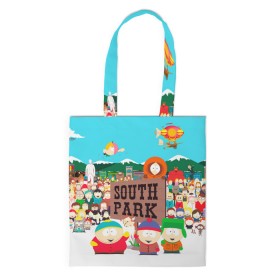 Сумка 3D повседневная с принтом South Park в городе Новоалтайск, 100% полиэстер | Плотность: 200 г/м2; Размер: 34×35 см; Высота лямок: 30 см | south park | sp | батерс | баттерс | гарисон | енот | кайл  брофловски | картман | кеннет | кенни | маки | макки | маккормик | марш | мистер | мистереон | мультфильм | полотенчик | ренди | саус парк | сауспарк