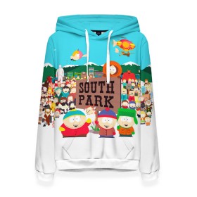 Женская толстовка 3D с принтом South Park в городе Новоалтайск, 100% полиэстер  | двухслойный капюшон со шнурком для регулировки, мягкие манжеты на рукавах и по низу толстовки, спереди карман-кенгуру с мягким внутренним слоем. | south park | sp | батерс | баттерс | гарисон | енот | кайл  брофловски | картман | кеннет | кенни | маки | макки | маккормик | марш | мистер | мистереон | мультфильм | полотенчик | ренди | саус парк | сауспарк