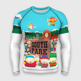 Мужской рашгард 3D с принтом South Park в городе Новоалтайск,  |  | Тематика изображения на принте: south park | sp | батерс | баттерс | гарисон | енот | кайл  брофловски | картман | кеннет | кенни | маки | макки | маккормик | марш | мистер | мистереон | мультфильм | полотенчик | ренди | саус парк | сауспарк