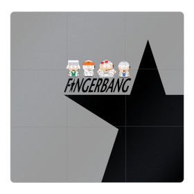 Магнитный плакат 3Х3 с принтом FINGERBANG в городе Новоалтайск, Полимерный материал с магнитным слоем | 9 деталей размером 9*9 см | south park | sp | батерс | баттерс | гарисон | енот | кайл  брофловски | картман | кеннет | кенни | маки | макки | маккормик | марш | мистер | мистереон | мультфильм | полотенчик | ренди | саус парк | сауспарк
