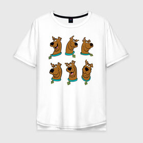 Мужская футболка хлопок Oversize с принтом Scooby-Doo в городе Новоалтайск, 100% хлопок | свободный крой, круглый ворот, “спинка” длиннее передней части | Тематика изображения на принте: scooby doo | vdosadir | скуберт фон дуенхеймер | скуби ду | уильям ханна