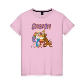 Женская футболка хлопок с принтом Scooby-Doo в городе Новоалтайск, 100% хлопок | прямой крой, круглый вырез горловины, длина до линии бедер, слегка спущенное плечо | fred jones | scooby doo | scrappy doo | shaggy | vdosadir | velma dinkle | велма динкли | дафна блейк | скуберт фон дуенхеймер | скуби ду | уильям ханна | фред джонс | шегги