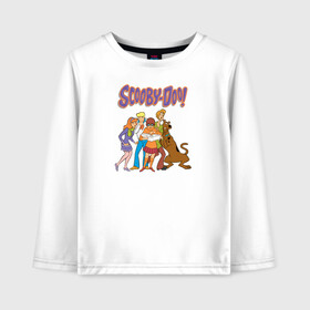 Детский лонгслив хлопок с принтом Scooby-Doo в городе Новоалтайск, 100% хлопок | круглый вырез горловины, полуприлегающий силуэт, длина до линии бедер | fred jones | scooby doo | scrappy doo | shaggy | vdosadir | velma dinkle | велма динкли | дафна блейк | скуберт фон дуенхеймер | скуби ду | уильям ханна | фред джонс | шегги