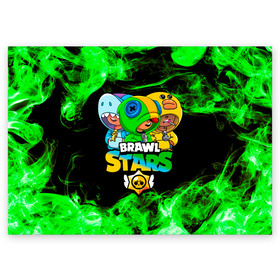 Поздравительная открытка с принтом Brawl Stars Leon Trio в городе Новоалтайск, 100% бумага | плотность бумаги 280 г/м2, матовая, на обратной стороне линовка и место для марки
 | brawl stars | brawl stars leon | leon | leon green | leon sally | leon shark | бравл старс | леон | леон акула | леон огонь | леон салли | леон старс
