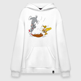 Худи SuperOversize хлопок с принтом Tom&Jerry в городе Новоалтайск, 70% хлопок, 30% полиэстер, мягкий начес внутри | карман-кенгуру, эластичная резинка на манжетах и по нижней кромке, двухслойный капюшон
 | spike | tom  jerry | tom and jerry | tomjerry | tuffy | vdgerir | мамочка два тапочка | том и джери | том и джерри