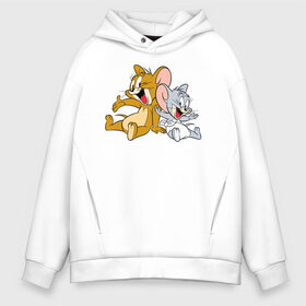 Мужское худи Oversize хлопок с принтом Jerry&Tuffy в городе Новоалтайск, френч-терри — 70% хлопок, 30% полиэстер. Мягкий теплый начес внутри —100% хлопок | боковые карманы, эластичные манжеты и нижняя кромка, капюшон на магнитной кнопке | spike | tom  jerry | tom and jerry | tomjerry | tuffy | vdgerir | мамочка два тапочка | том и джери | том и джерри