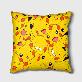 Подушка 3D с принтом Pikachu в городе Новоалтайск, наволочка – 100% полиэстер, наполнитель – холлофайбер (легкий наполнитель, не вызывает аллергию). | состоит из подушки и наволочки. Наволочка на молнии, легко снимается для стирки | game | pikachu | аниме | игры | манги | покемон