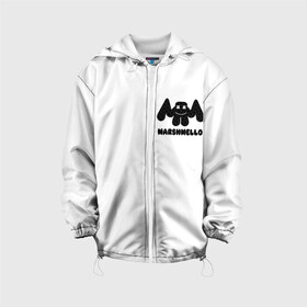 Детская куртка 3D с принтом Marshmello (Спина) в городе Новоалтайск, 100% полиэстер | застежка — молния, подол и капюшон оформлены резинкой с фиксаторами, по бокам — два кармана без застежек, один потайной карман на груди, плотность верхнего слоя — 90 г/м2; плотность флисового подклада — 260 г/м2 | dj marshmello | marshmallo | marshmello | marshmello logo | диджей маршмелло | зефир | клубная музыка | клубняк | маршмелло | маршмеллоу | маршмело