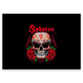 Поздравительная открытка с принтом SABATON в городе Новоалтайск, 100% бумага | плотность бумаги 280 г/м2, матовая, на обратной стороне линовка и место для марки
 | sabaton | даниель муллбак | йоаким броден | крис рёланд | оскар монтелиус | пэр сундстрём | рикард сунден | сабатон | тоббе энглунд | томми юханссон | ханнес ван дал