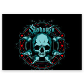 Поздравительная открытка с принтом SABATON в городе Новоалтайск, 100% бумага | плотность бумаги 280 г/м2, матовая, на обратной стороне линовка и место для марки
 | sabaton | даниель муллбак | йоаким броден | крис рёланд | оскар монтелиус | пэр сундстрём | рикард сунден | сабатон | тоббе энглунд | томми юханссон | ханнес ван дал