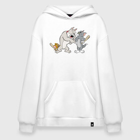 Худи SuperOversize хлопок с принтом Tom&Jerry в городе Новоалтайск, 70% хлопок, 30% полиэстер, мягкий начес внутри | карман-кенгуру, эластичная резинка на манжетах и по нижней кромке, двухслойный капюшон
 | spike | tom  jerry | tom and jerry | tomjerry | tuffy | vdgerir | мамочка два тапочка | том и джери | том и джерри