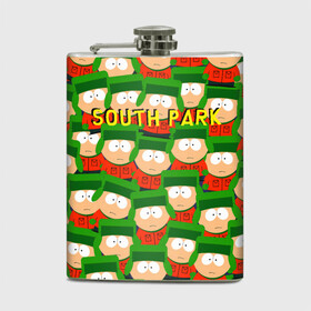 Фляга с принтом SOUTH PARK в городе Новоалтайск, металлический корпус | емкость 0,22 л, размер 125 х 94 мм. Виниловая наклейка запечатывается полностью | cartman | kenny | kyle | south park | stan | кайл | картман | кенни | стэн | южный парк