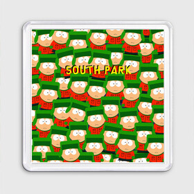 Магнит 55*55 с принтом SOUTH PARK в городе Новоалтайск, Пластик | Размер: 65*65 мм; Размер печати: 55*55 мм | cartman | kenny | kyle | south park | stan | кайл | картман | кенни | стэн | южный парк