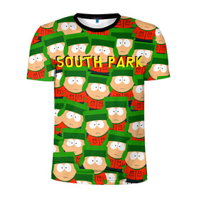 Мужская футболка 3D спортивная с принтом SOUTH PARK в городе Новоалтайск, 100% полиэстер с улучшенными характеристиками | приталенный силуэт, круглая горловина, широкие плечи, сужается к линии бедра | cartman | kenny | kyle | south park | stan | кайл | картман | кенни | стэн | южный парк