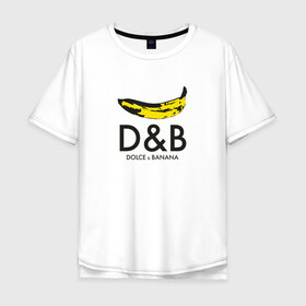 Мужская футболка хлопок Oversize с принтом Dolce and Banana в городе Новоалтайск, 100% хлопок | свободный крой, круглый ворот, “спинка” длиннее передней части | banan | banana | dg | dolce banana | dolce gabana | dolce gabbana | антибренд | банан | бананы | гнилой | дольче габана | дольче габбана | крутая | модная | пародия | прикол | тренд