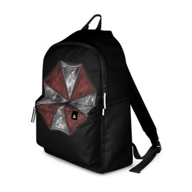 Рюкзак 3D с принтом Umbrella Corporation в городе Новоалтайск, 100% полиэстер | лямки с регулируемой длиной, сверху петелька, чтобы рюкзак можно было повесить на вешалку. Основное отделение закрывается на молнию, как и внешний карман. Внутри два дополнительных кармана, один из которых закрывается на молнию. По бокам два дополнительных кармашка | 2 | biohazard | claire | evil | horror | raccoon | resident | survival | t virus | t вирус | выживание | зла | кеннеди | клэр | леон | обитель | раккун | редфилд | скотт | ужас