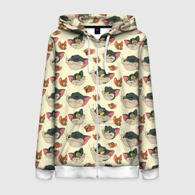 Женская толстовка 3D на молнии с принтом Tom&Jerry в городе Новоалтайск, 100% полиэстер | длина до линии бедра, манжеты и пояс оформлены мягкой тканевой резинкой, двухслойный капюшон со шнурком для регулировки, спереди молния, по бокам два кармана | spike | tom  jerry | tom and jerry | tomjerry | tuffy | vdgerir | мамочка два тапочка | том и джери | том и джерри