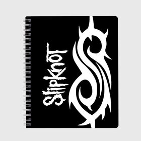 Тетрадь с принтом Slipknot (6) в городе Новоалтайск, 100% бумага | 48 листов, плотность листов — 60 г/м2, плотность картонной обложки — 250 г/м2. Листы скреплены сбоку удобной пружинной спиралью. Уголки страниц и обложки скругленные. Цвет линий — светло-серый
 | Тематика изображения на принте: devil | metal | music | rock | satana | slipknot | дьявол | метал | музыка | рок | сатана | слипкнот