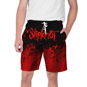 Мужские шорты 3D с принтом Slipknot (9) в городе Новоалтайск,  полиэстер 100% | прямой крой, два кармана без застежек по бокам. Мягкая трикотажная резинка на поясе, внутри которой широкие завязки. Длина чуть выше колен | Тематика изображения на принте: devil | metal | music | rock | satana | slipknot | дьявол | метал | музыка | рок | сатана | слипкнот