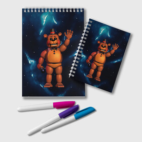 Блокнот с принтом Five Nights At Freddys в городе Новоалтайск, 100% бумага | 48 листов, плотность листов — 60 г/м2, плотность картонной обложки — 250 г/м2. Листы скреплены удобной пружинной спиралью. Цвет линий — светло-серый
 | Тематика изображения на принте: 5 ночей с фредди | five nights at freddys | fnaf | horror | nightmare | страшилки | ужасы | фнаф | фредди фазбер | хоррор