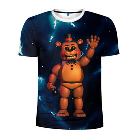 Мужская футболка 3D спортивная с принтом Five Nights At Freddys в городе Новоалтайск, 100% полиэстер с улучшенными характеристиками | приталенный силуэт, круглая горловина, широкие плечи, сужается к линии бедра | 5 ночей с фредди | five nights at freddys | fnaf | horror | nightmare | страшилки | ужасы | фнаф | фредди фазбер | хоррор