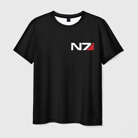 Мужская футболка 3D с принтом MASS EFFECT N7 | МАСС ЭФФЕКТ Н7 в городе Новоалтайск, 100% полиэфир | прямой крой, круглый вырез горловины, длина до линии бедер | bioware | n7 | shepard | броня | жнецы | костюм | масс эффект | н7 | стальная броня | шепард | эффект массы