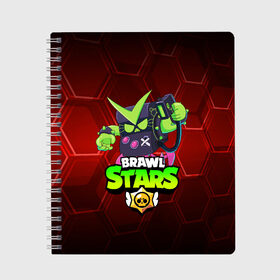 Тетрадь с принтом BRAWL STARS VIRUS 8-BIT в городе Новоалтайск, 100% бумага | 48 листов, плотность листов — 60 г/м2, плотность картонной обложки — 250 г/м2. Листы скреплены сбоку удобной пружинной спиралью. Уголки страниц и обложки скругленные. Цвет линий — светло-серый
 | 8 bit | 8 бит | bibi | brawl stars | crow | el brown | leon | leon shark | max | mr.p | sally leon | shark | stars | virus | werewolf | акула | биби | вирус | ворон | леон | оборотень | пингвин