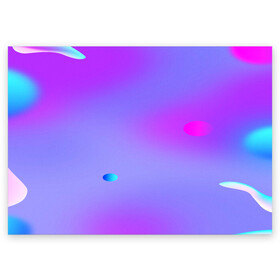 Поздравительная открытка с принтом NEON GRADIENT в городе Новоалтайск, 100% бумага | плотность бумаги 280 г/м2, матовая, на обратной стороне линовка и место для марки
 | Тематика изображения на принте: abstract | abstraction | color | fractal | geometry | paitnt | polygon | polygonal | psy | абстракция | геометрия | краски | неоновые | полигоны | психоделика | фрактал