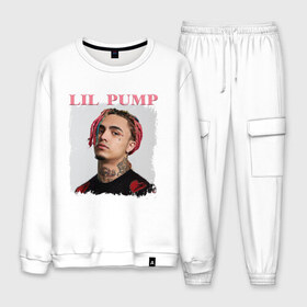 Мужской костюм хлопок с принтом LIL PUMP в городе Новоалтайск, 100% хлопок | на свитшоте круглая горловина, мягкая резинка по низу. Брюки заужены к низу, на них два вида карманов: два “обычных” по бокам и два объемных, с клапанами, расположенные ниже линии бедра. Брюки с мягкой трикотажной резинкой на поясе и по низу штанин. В поясе для дополнительного комфорта — широкие завязки | esketit | gucci gang | lil pump | pattern | гуччи ганг | лил памп