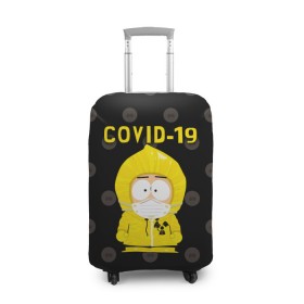 Чехол для чемодана 3D с принтом COVID-19 Южный парк в городе Новоалтайск, 86% полиэфир, 14% спандекс | двустороннее нанесение принта, прорези для ручек и колес | 2019   ncov | coronavirus | covid | covid 19 | ncov | south park | sp | болезнь | вирус | кайл  брофловски | карантин | картман | кеннет | корона | коронавирус | короновирус | марш | пандемия | саус парк | сауспарк | стэн | стэнли