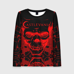 Женский лонгслив 3D с принтом Castlevania red в городе Новоалтайск, 100% полиэстер | длинные рукава, круглый вырез горловины, полуприлегающий силуэт | alucard | castlevania | dracula | ultimate | алукард | аниме | ван | дракула | кастлвания | хеллсинг