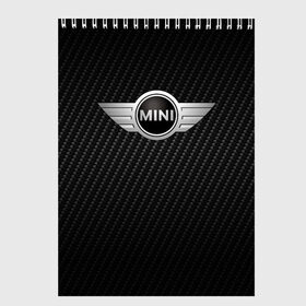 Скетчбук с принтом MINI COOPER CARBON в городе Новоалтайск, 100% бумага
 | 48 листов, плотность листов — 100 г/м2, плотность картонной обложки — 250 г/м2. Листы скреплены сверху удобной пружинной спиралью | Тематика изображения на принте: auto | bmw | carbon | motorspminicooper | motorsport | rt | авто | автомобиль | бмв | карбон | мини | миник | миникупер | моторспорт