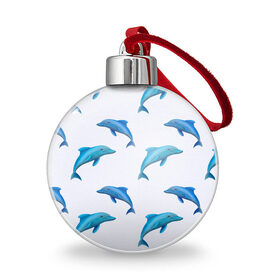 Ёлочный шар с принтом Рай для дельфина в городе Новоалтайск, Пластик | Диаметр: 77 мм | Тематика изображения на принте: арт | дельфин | дельфины | искусство | морское | океан | паттерн | рыба | рыбы