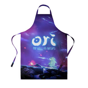Фартук 3D с принтом Ori and the Will of the Wisps в городе Новоалтайск, 100% полиэстер | общий размер — 65 х 85 см, ширина нагрудника — 26 см, горловина — 53 см, длина завязок — 54 см, общий обхват в поясе — 173 см. Принт на завязках и на горловине наносится с двух сторон, на основной части фартука — только с внешней стороны | ori | ori and the will of the wisps | игра | игры | ори | ори 2 | платформер