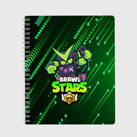 Тетрадь с принтом BRAWL STARS VIRUS 8-BIT в городе Новоалтайск, 100% бумага | 48 листов, плотность листов — 60 г/м2, плотность картонной обложки — 250 г/м2. Листы скреплены сбоку удобной пружинной спиралью. Уголки страниц и обложки скругленные. Цвет линий — светло-серый
 | 8 bit | 8 бит | bibi | brawl stars | crow | el brown | leon | leon shark | max | mr.p | sally leon | shark | stars | virus | werewolf | акула | биби | вирус | ворон | леон | оборотень | пингвин