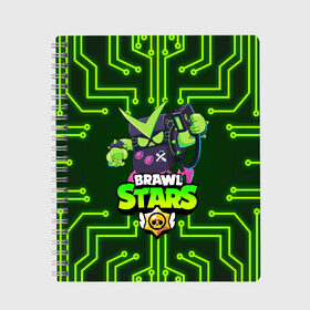 Тетрадь с принтом BRAWL STARS VIRUS 8-BIT в городе Новоалтайск, 100% бумага | 48 листов, плотность листов — 60 г/м2, плотность картонной обложки — 250 г/м2. Листы скреплены сбоку удобной пружинной спиралью. Уголки страниц и обложки скругленные. Цвет линий — светло-серый
 | 8 bit | 8 бит | bibi | brawl stars | crow | el brown | leon | leon shark | max | mr.p | sally leon | shark | stars | virus | werewolf | акула | биби | вирус | ворон | леон | оборотень | пингвин