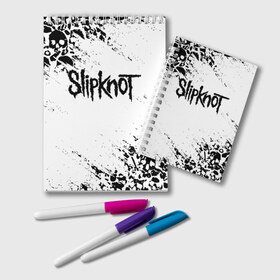 Блокнот с принтом SLIPKNOT в городе Новоалтайск, 100% бумага | 48 листов, плотность листов — 60 г/м2, плотность картонной обложки — 250 г/м2. Листы скреплены удобной пружинной спиралью. Цвет линий — светло-серый
 | Тематика изображения на принте: slipknot | джей вайнберг | джеймс рут | джои джордисон | донни стили | кори тейлор | крис фен | крэйг джонс | мик томсон | пол греи | слипкнот | шон крэхан