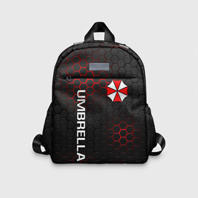 Детский рюкзак 3D с принтом UMBRELLA CORP в городе Новоалтайск, 100% полиэстер | лямки с регулируемой длиной, сверху петелька, чтобы рюкзак можно было повесить на вешалку. Основное отделение закрывается на молнию, как и внешний карман. Внутри дополнительный карман. По бокам два дополнительных кармашка | ada wong | biohazard | leon | nemesis | project resistance | raccoon city | re | re3 | resident evil | resident evil 3 | rpd | stars | umbrella | ада вонг | амбрелла | немезис | ужасы