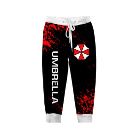 Детские брюки 3D с принтом UMBRELLA CORP в городе Новоалтайск, 100% полиэстер | манжеты по низу, эластичный пояс регулируется шнурком, по бокам два кармана без застежек, внутренняя часть кармана из мелкой сетки | ada wong | biohazard | leon | nemesis | project resistance | raccoon city | re | re3 | resident evil | resident evil 3 | rpd | stars | umbrella | ада вонг | амбрелла | немезис | ужасы