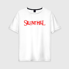 Женская футболка хлопок Oversize с принтом SILENT HILL в городе Новоалтайск, 100% хлопок | свободный крой, круглый ворот, спущенный рукав, длина до линии бедер
 | horror | pyramidhead | silent hill | silent hill 2 | silent hill 3 | survival horror | знаки | орден | пирамидоголовый | сайлент хилл | сайрэнто хиру | символы | ужасы | хоррор