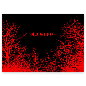 Поздравительная открытка с принтом SILENT HILL в городе Новоалтайск, 100% бумага | плотность бумаги 280 г/м2, матовая, на обратной стороне линовка и место для марки
 | horror | pyramidhead | silent hill | silent hill 2 | silent hill 3 | survival horror | знаки | орден | пирамидоголовый | сайлент хилл | сайрэнто хиру | символы | ужасы | хоррор
