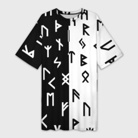 Платье-футболка 3D с принтом РУНЫ в городе Новоалтайск,  |  | runes | древние знаки | знак рода | знаки | иероглифы | коловрат | перунова сила | руны | русь | сварог | сварожич | символы | славяне | славянская символика | я русский | ярга
