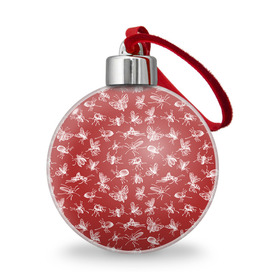 Ёлочный шар с принтом Насекомые в городе Новоалтайск, Пластик | Диаметр: 77 мм | бабочки | жуки | комары | кузнечики | мухи | насекомые | пчелы