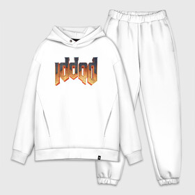 Мужской костюм хлопок OVERSIZE с принтом IDDQD DOOM в городе Новоалтайск,  |  | demons | devil | doom | doom eternal | doom guy | doom slayer | hell | iddqd | slayer | ад | демоны | дум | палач рока