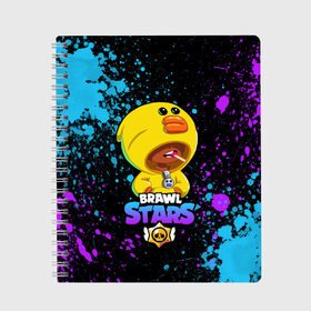 Тетрадь с принтом BRAWL STARS SALLY LEON в городе Новоалтайск, 100% бумага | 48 листов, плотность листов — 60 г/м2, плотность картонной обложки — 250 г/м2. Листы скреплены сбоку удобной пружинной спиралью. Уголки страниц и обложки скругленные. Цвет линий — светло-серый
 | bibi | brawl | brawl stars | crow | leon | max | sally | shark | stars | акула | биби | бравл | бравл старс | браво старс | игра | компьютерная | кров | леон | леон акула | старс | шарк