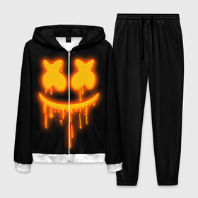 Мужской костюм 3D с принтом Marshmello в городе Новоалтайск, 100% полиэстер | Манжеты и пояс оформлены тканевой резинкой, двухслойный капюшон со шнурком для регулировки, карманы спереди | marshmello | диджей | клуб | клубная музыка | маршмеллоу | маршмэлло | маршмэллоу | музыка | электронная