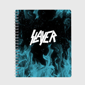 Тетрадь с принтом Slayer в городе Новоалтайск, 100% бумага | 48 листов, плотность листов — 60 г/м2, плотность картонной обложки — 250 г/м2. Листы скреплены сбоку удобной пружинной спиралью. Уголки страниц и обложки скругленные. Цвет линий — светло-серый
 | music | rock | slayer | музыка | рок | слеер | слэер | слэйер