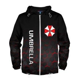 Мужская ветровка 3D с принтом UMBRELLA CORP в городе Новоалтайск, 100% полиэстер | подол и капюшон оформлены резинкой с фиксаторами, два кармана без застежек по бокам, один потайной карман на груди | ada wong | biohazard | leon | nemesis | project resistance | raccoon city | re | re3 | resident evil | resident evil 3 | rpd | stars | umbrella | ада вонг | амбрелла | немезис | ужасы