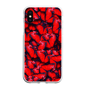 Чехол для iPhone XS Max матовый с принтом Бабочки в городе Новоалтайск, Силикон | Область печати: задняя сторона чехла, без боковых панелей | Тематика изображения на принте: animal | red | wings | бабочки | девушка | девушке | животное | животные | красное | красный | крыло | крылья | мотылек | насекомое | насекомые